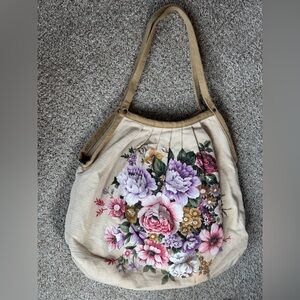 Fabric /canvas bag with flowers ✨